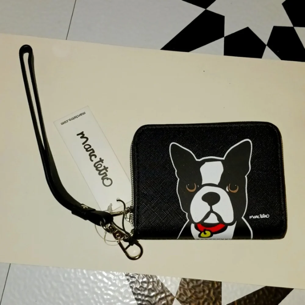 Marc Tetro Zip Around Wallet with Wrist Strap Vegan NWT Frenchie - Picture 2 of 14